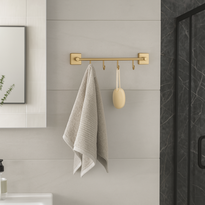 Lavanta Paslanmaz Çelik Dörtlü Askılık - GOLD - 2