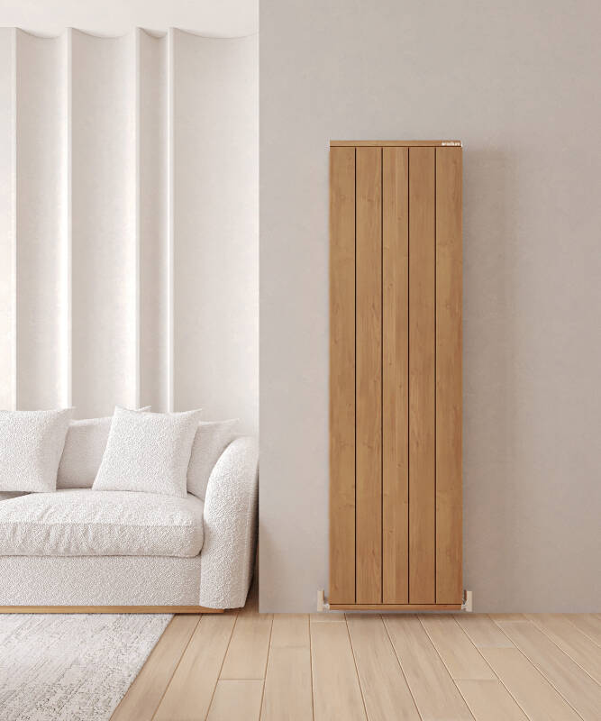 Nergis Classic Dikey Alüminyum Radyatör - Ahşap Desenli - 1