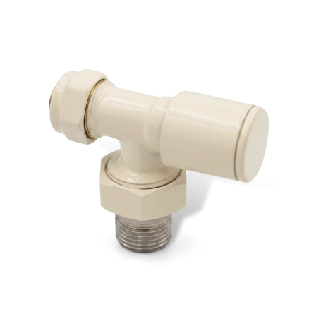 Açık Bej Pex Köşe Radyatör Vanası - 