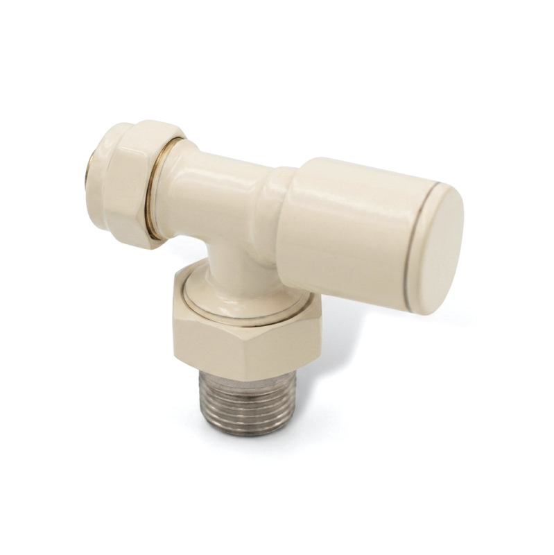 Açık Bej Pex Köşe Radyatör Vanası - 1